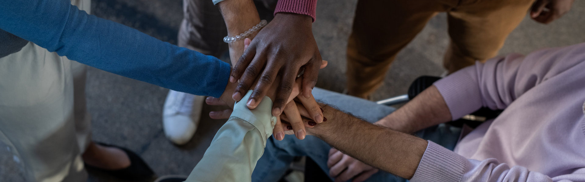 Hands Together in Unity and Collaboration